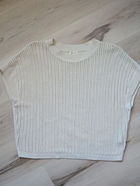 Poetry Knit Cap Sleeve Sweater, Cream, Size 12